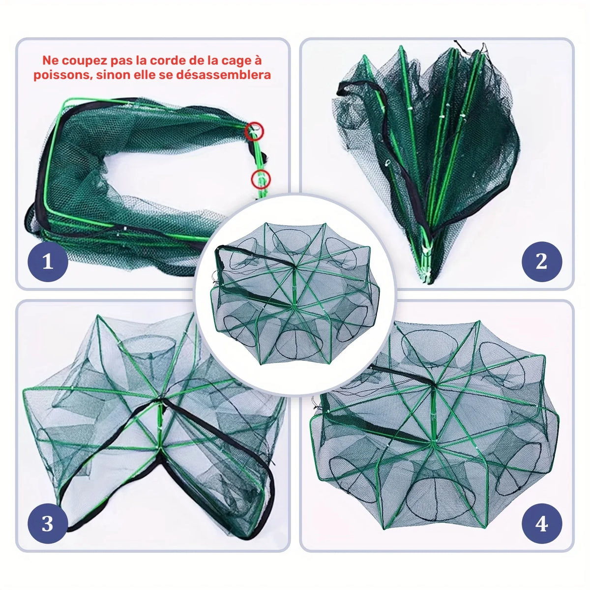 Kit De Filet De Pêche Pliable 3 Pièces — photo 7