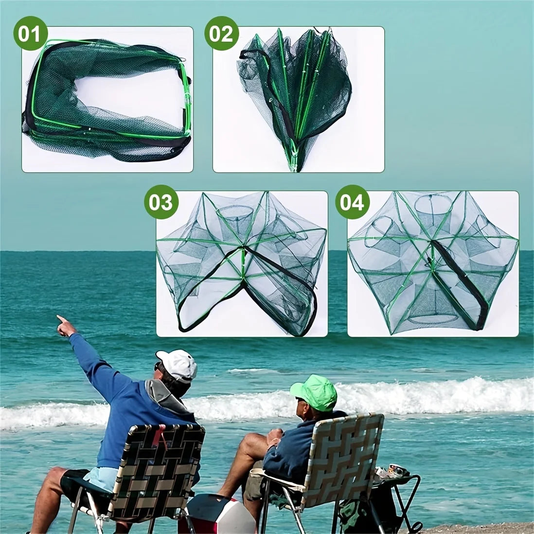 Kit De Filet De Pêche Pliable 3 Pièces — photo 12