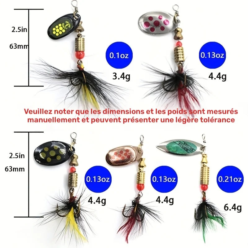 Kit De Leurres À Plumes Avec Boîte 10 Pièces — photo 8