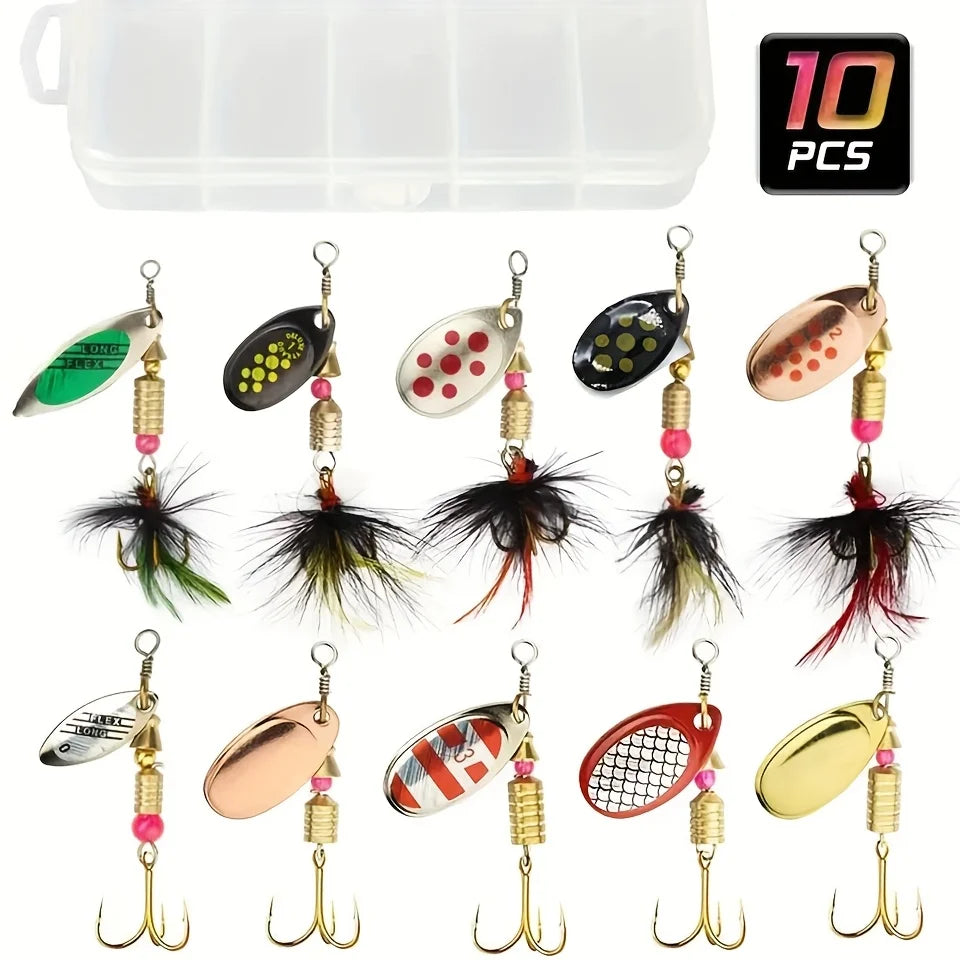 Kit De Leurres À Plumes Avec Boîte 10 Pièces — photo 9