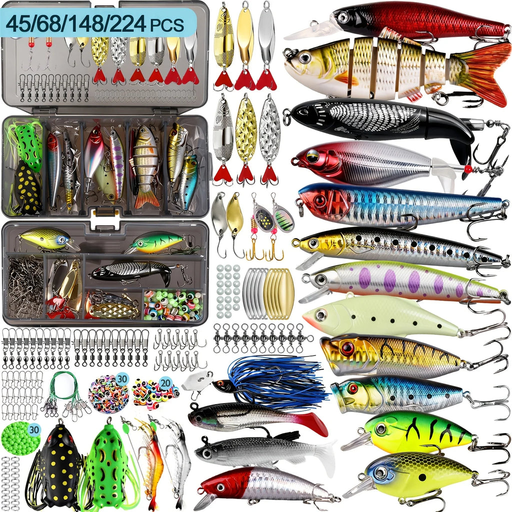 Kit De Leurres De Pêche Avec Boîte De Rangement — Kit de 224 Pièces