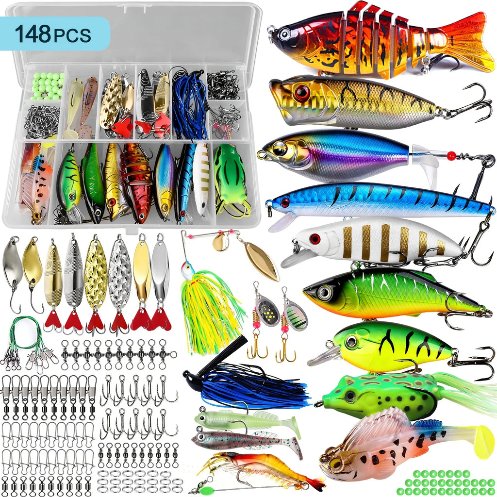 Kit De Leurres De Pêche Avec Boîte De Rangement — Kit de 148 Pièces, photo 2
