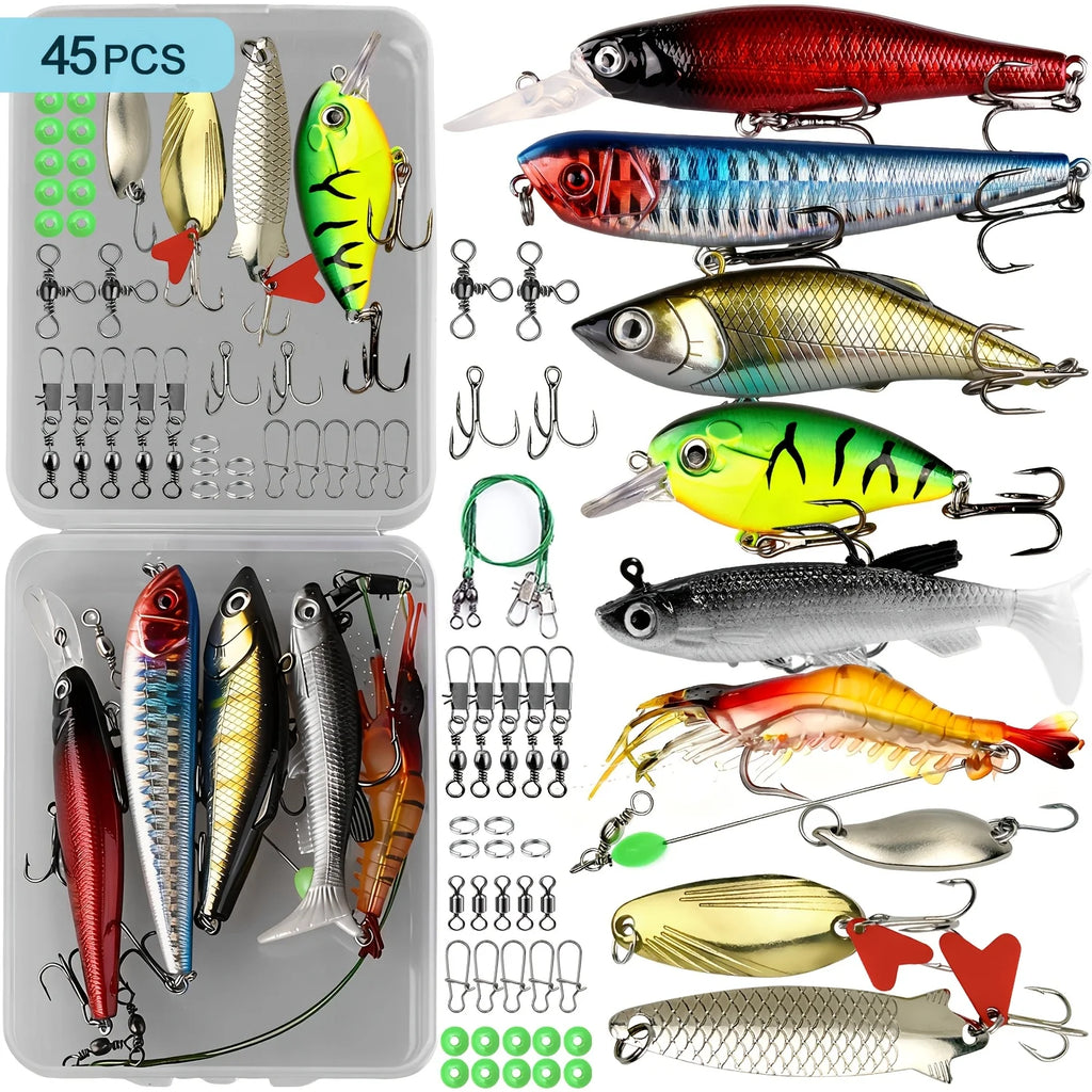 Kit De Leurres De Pêche Avec Boîte De Rangement — Kit de 45 Pièces, photo 7