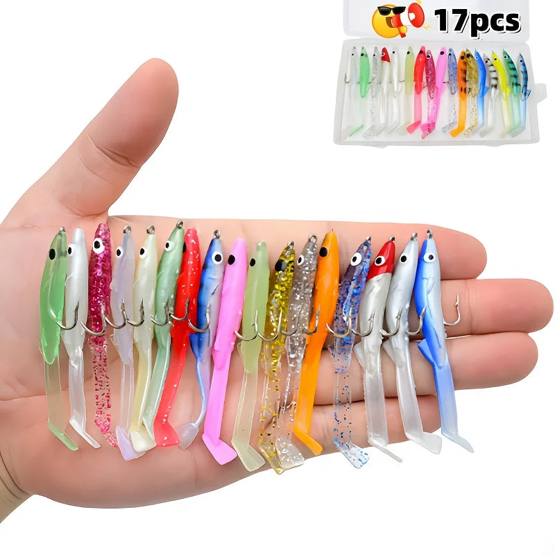 Kit de Leurres Souples en PVC avec Hameçons
