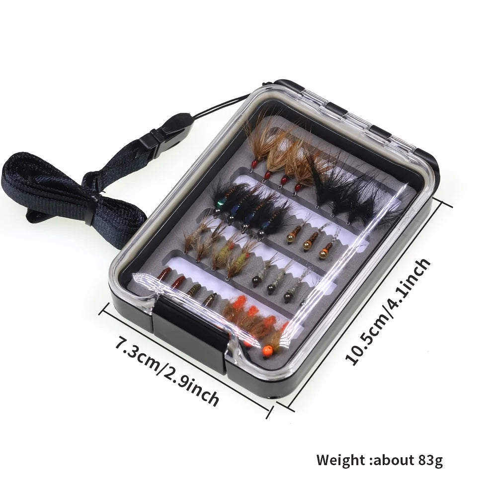 Kit de Mouches de Pêche en Acier Carbone