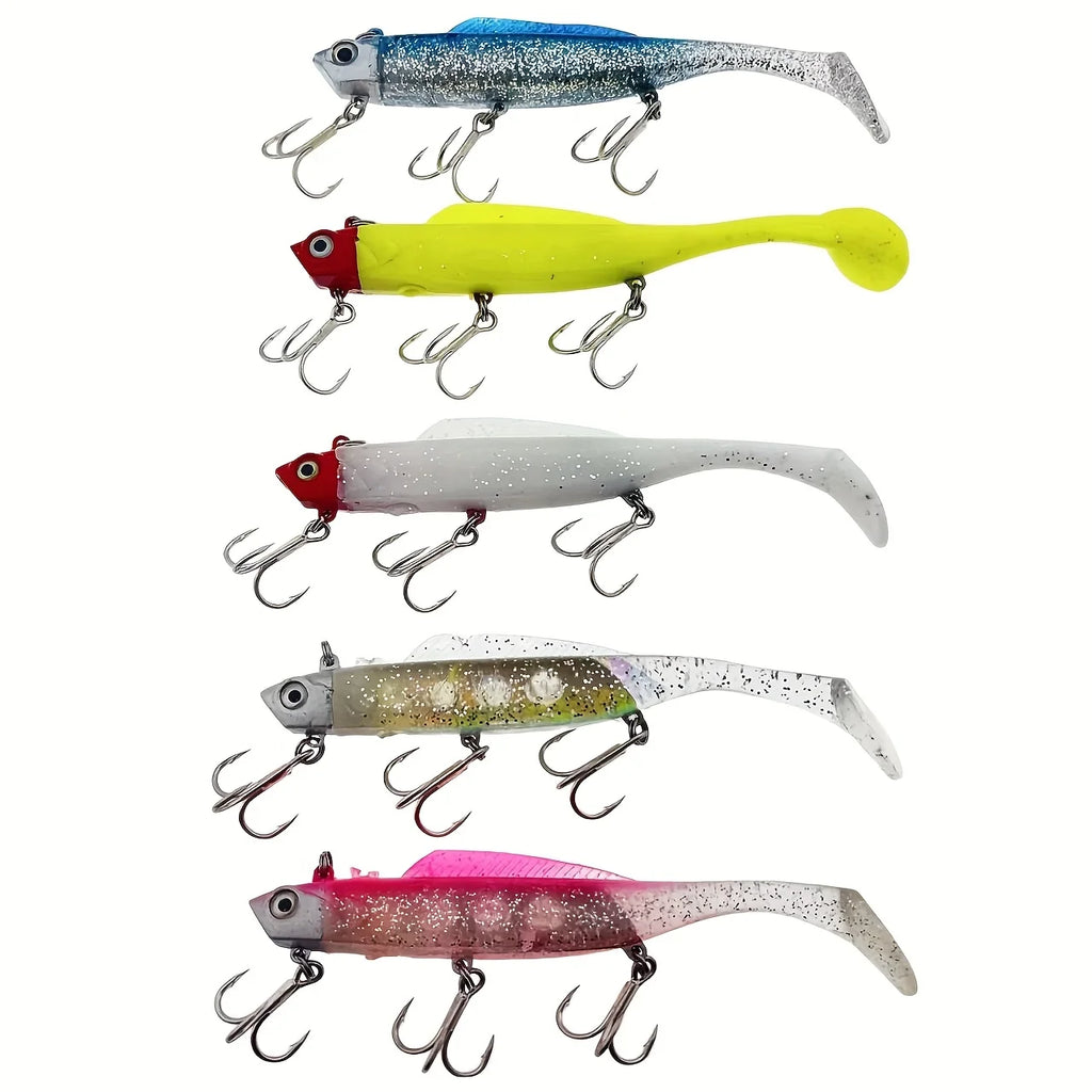 Kit De Pêche Avec 49 Leurres Souples Et Têtes Plombées — photo 5