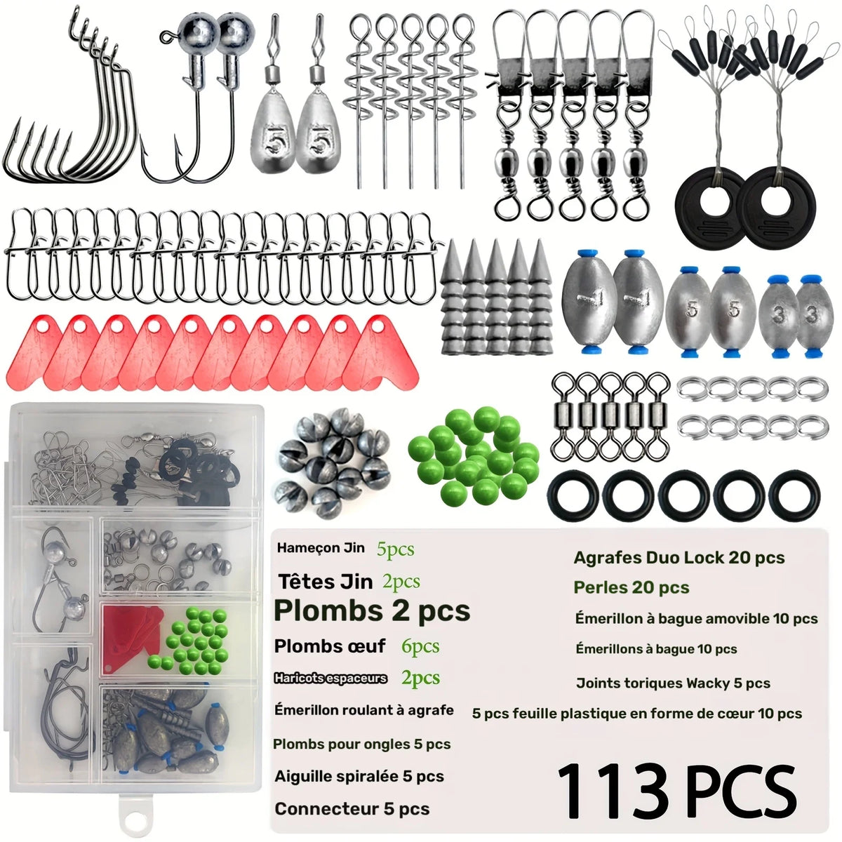 Kit De Pêche Avec Boîte D’Accessoires — Kit Pêche 113 Pièces, photo 5