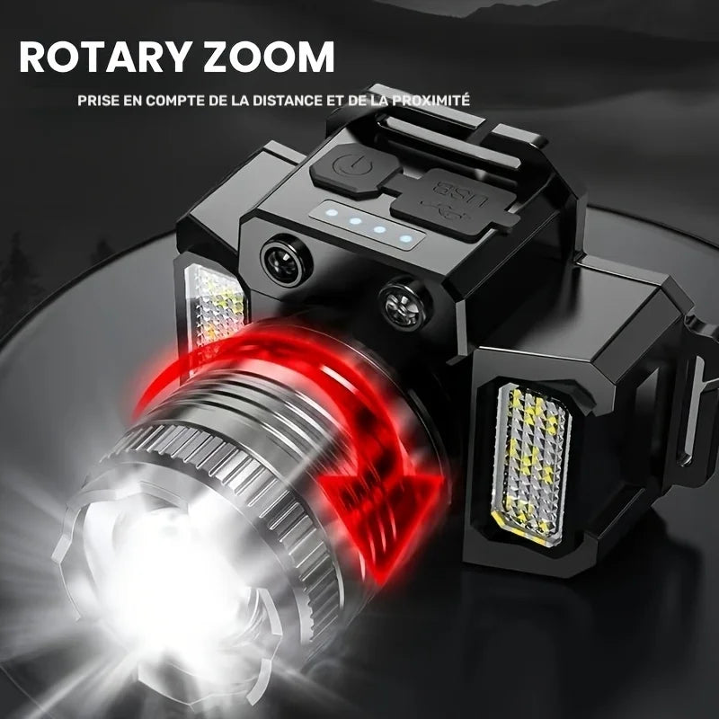 Lampe Frontale LED Rechargeable avec Détecteur — photo 2