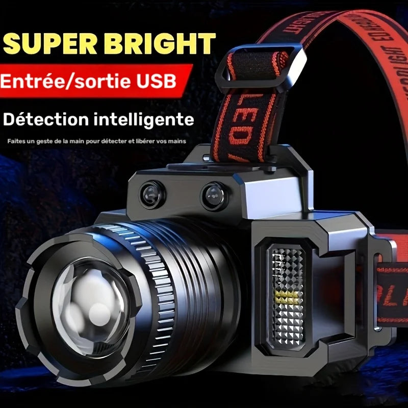 Lampe Frontale LED Rechargeable avec Détecteur — photo 4
