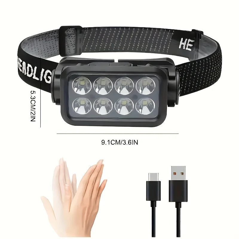 Lampe Frontale LED Rechargeable USB Réglable — illustration 1 Image