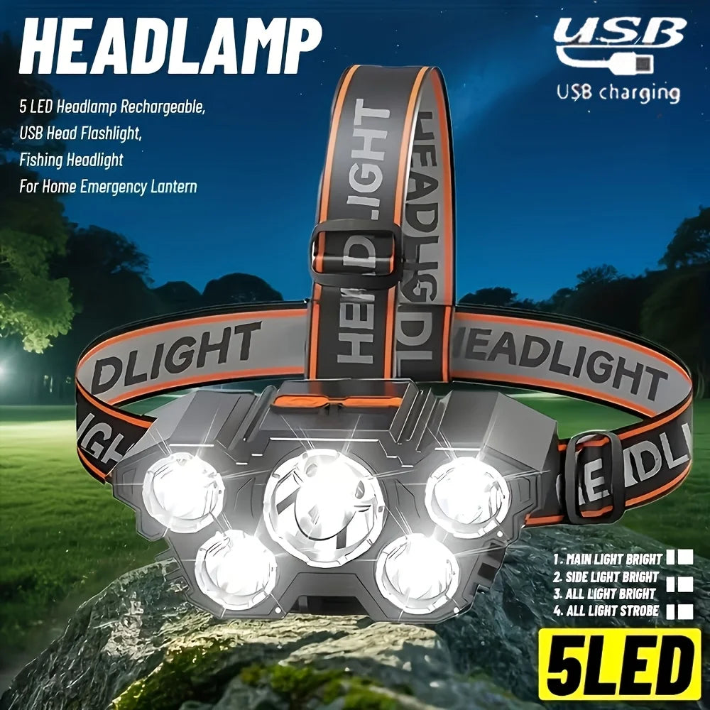 Lampe Frontale Rechargeable USB 3 Modes LED — photo 2