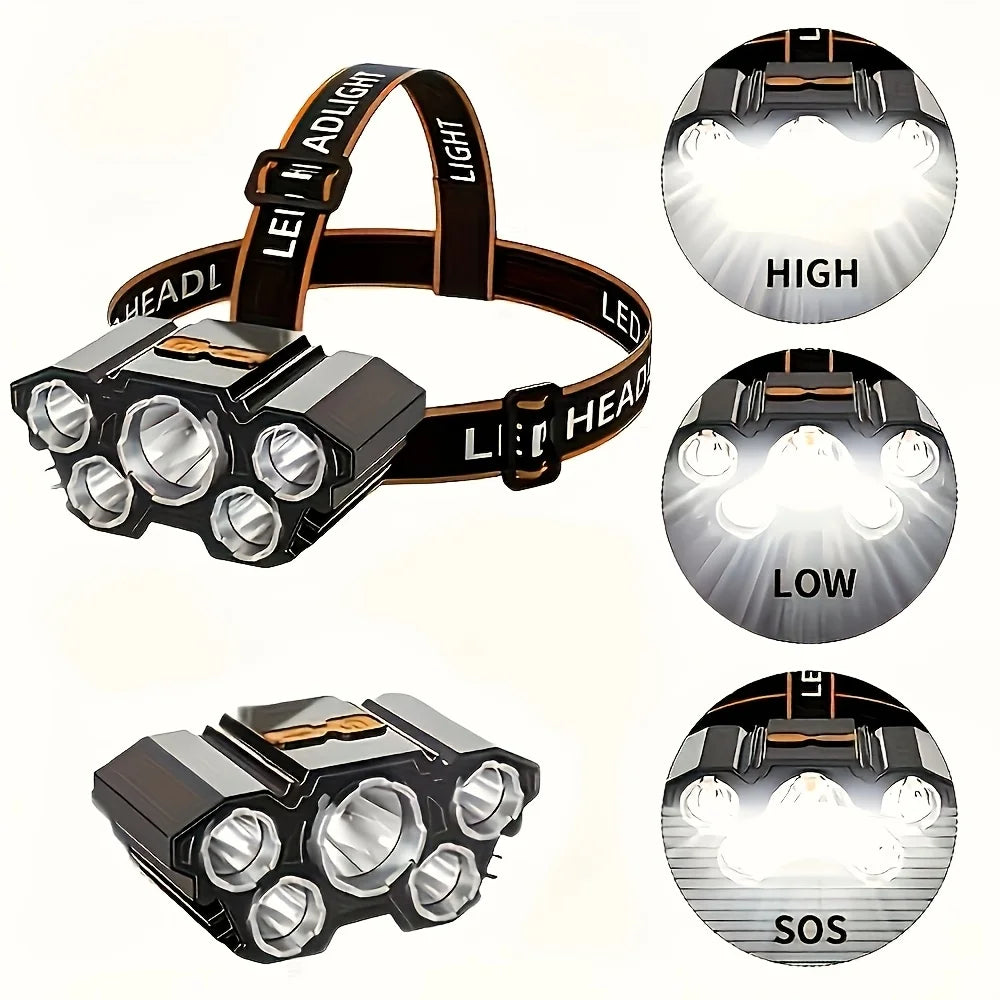 Lampe Frontale Rechargeable USB 3 Modes LED — photo 5