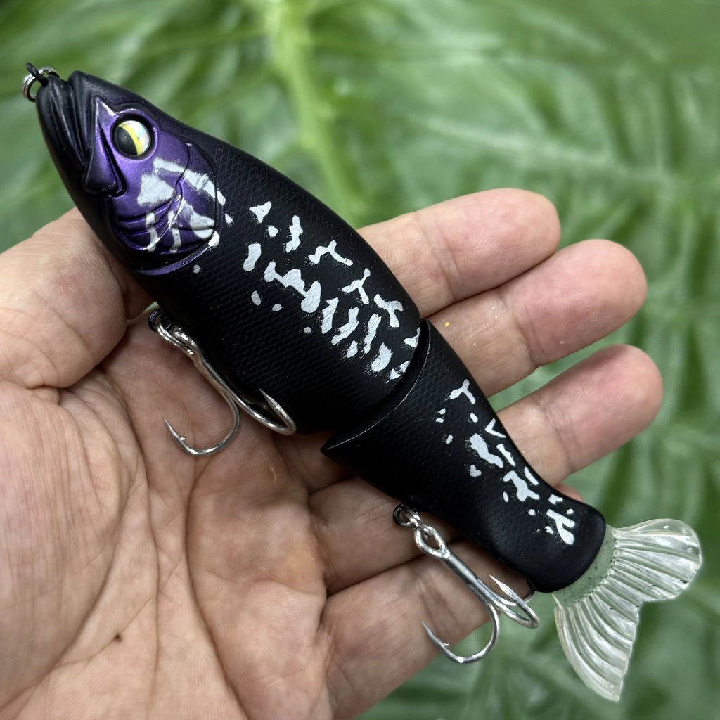 Leurre Crayon Plongeant à Queue Souple 14 cm — Noir Marbré Violet, photo 4