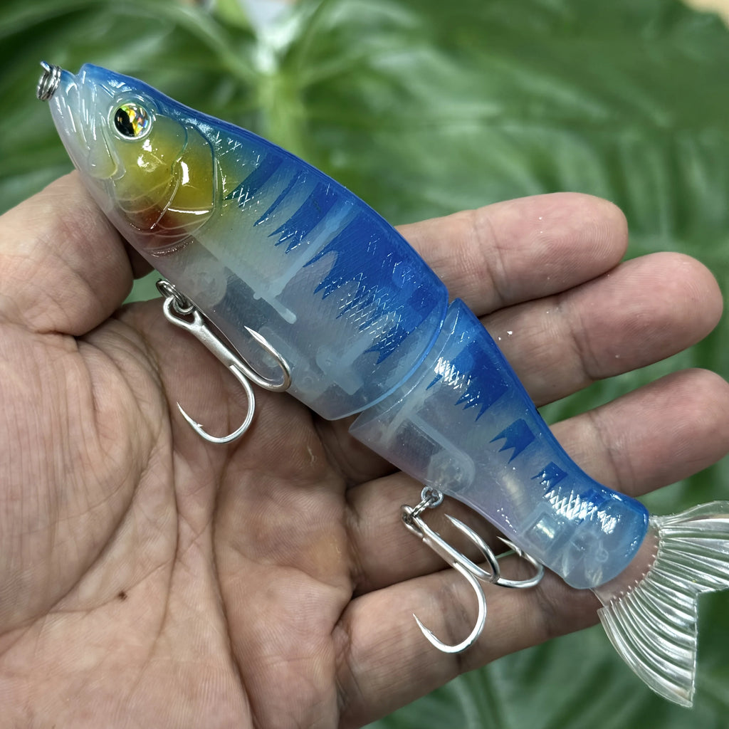 Leurre Crayon Plongeant à Queue Souple 14 cm — Bleu Dégradé Transparent, photo 5