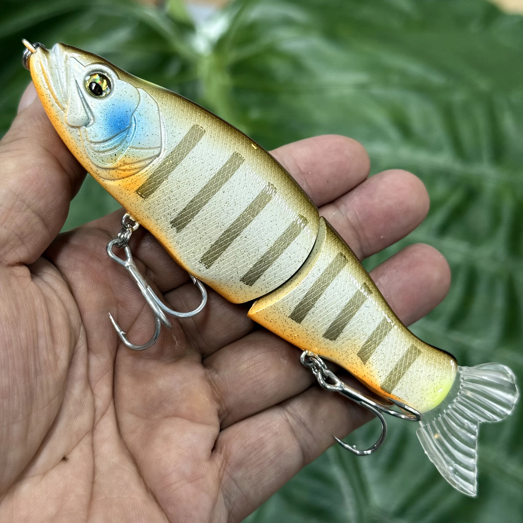 Leurre Crayon Plongeant à Queue Souple 14 cm — Beige Bandes, photo 10