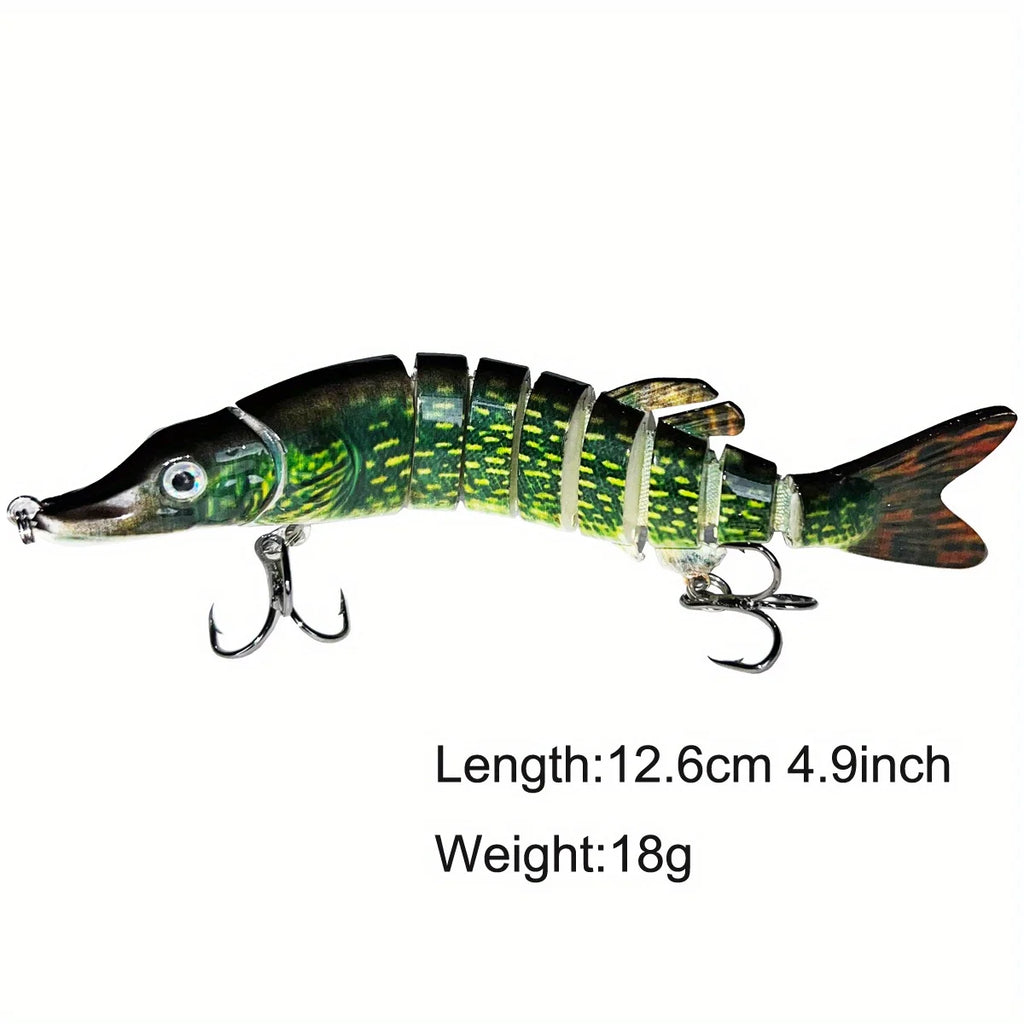 Leurre de Pêche Articulé à Plusieurs Segments — Motif Vert Tacheté, photo 6