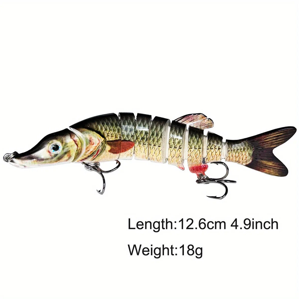 Leurre de Pêche Articulé à Plusieurs Segments — Motif Gris Vertébré, photo 10