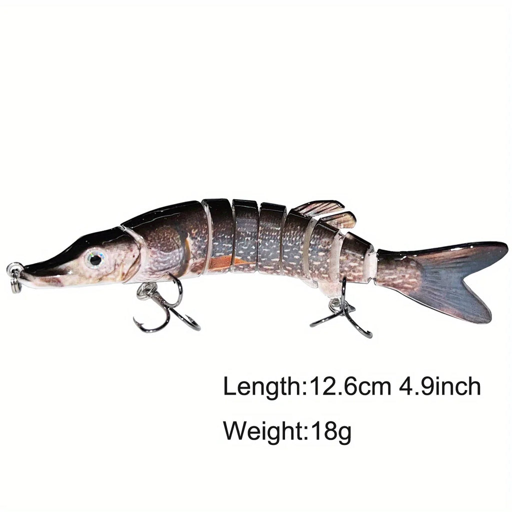 Leurre de Pêche Articulé à Plusieurs Segments — Motif Gris Tacheté Foncé, photo 11