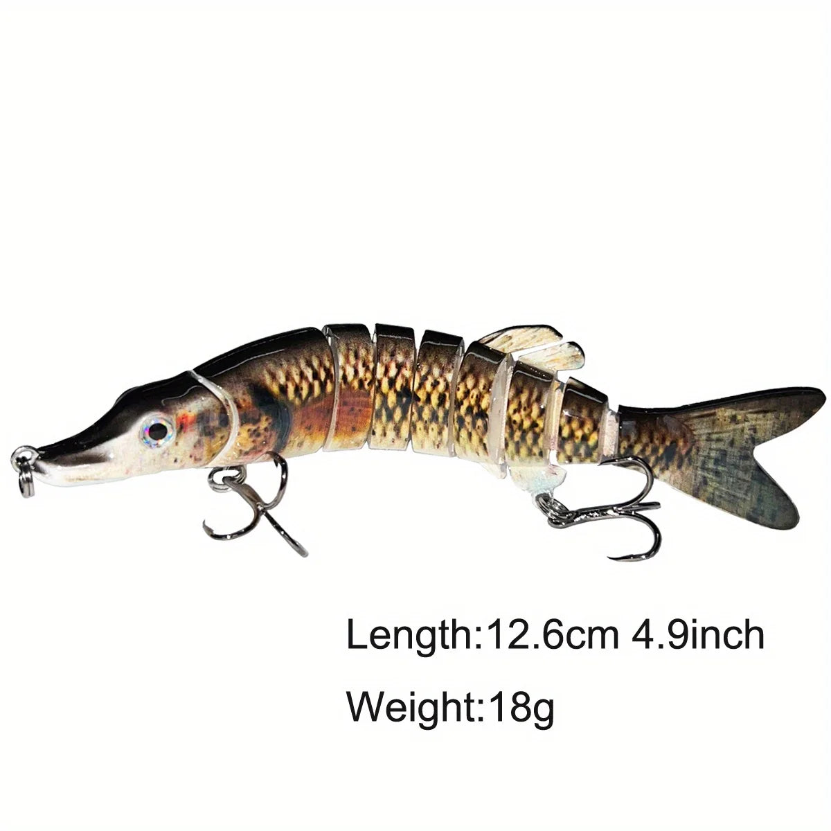 Leurre de Pêche Articulé à Plusieurs Segments — Motif Gris Marron Tacheté, photo 12