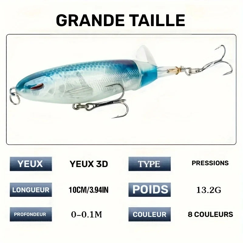 Leurre de Pêche Flottant Avec Queue Rotative — photo 2