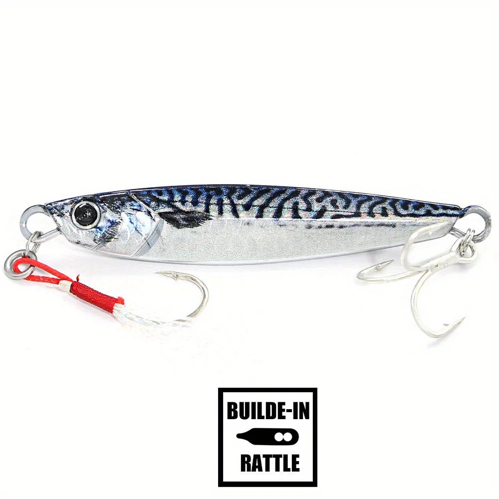 Leurre Métallique Rattle Jig pour Pêche en Mer — Bleu Noir, photo 9