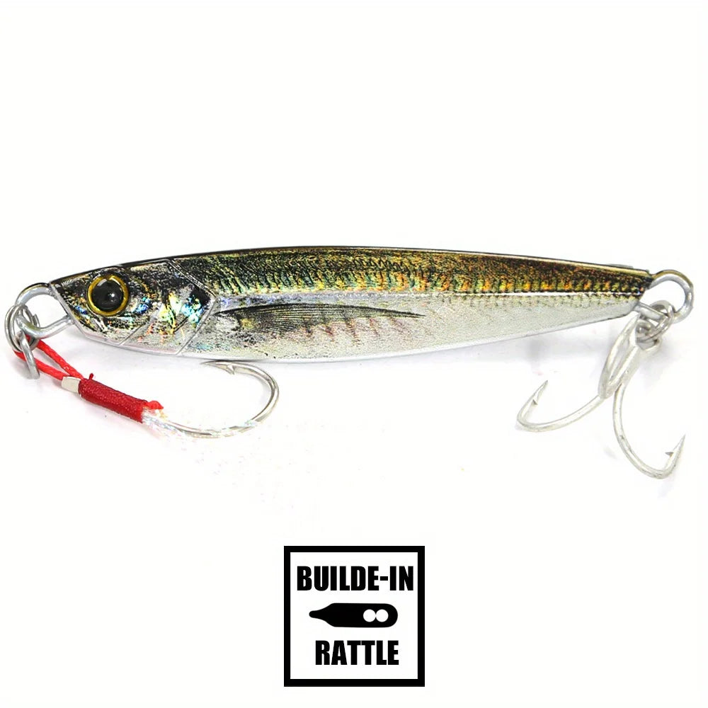 Leurre Métallique Rattle Jig pour Pêche en Mer — Marron, photo 10