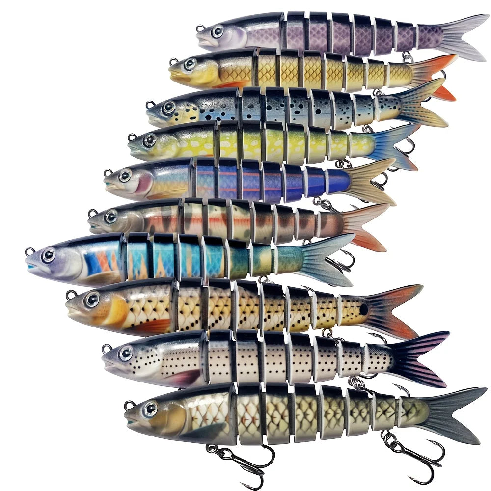 Leurre Minnow Coulant Multi-Segments 13,5 Cm — Lot de 10 Appâts Motifs Variés 1, photo 8