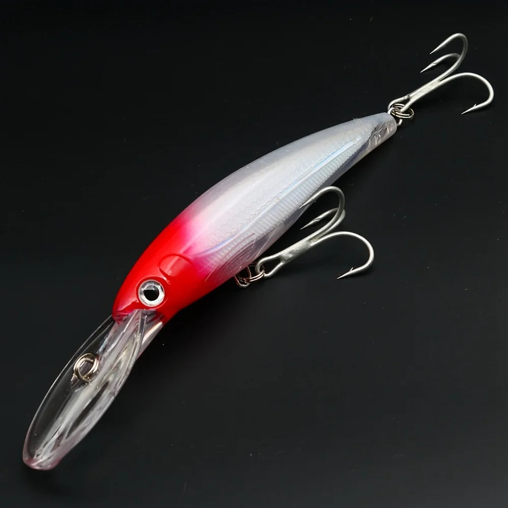 Leurre Minnow pour Pêche en Eau Salée — Blanc Rouge, photo 9