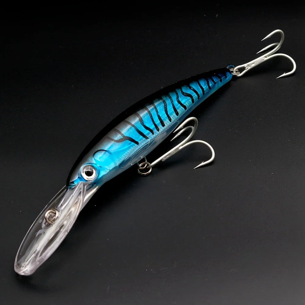 Leurre Minnow pour Pêche en Eau Salée — Bleu Tigre, photo 11
