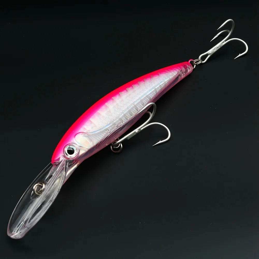 Leurre Minnow pour Pêche en Eau Salée — Rose Translucide, photo 13