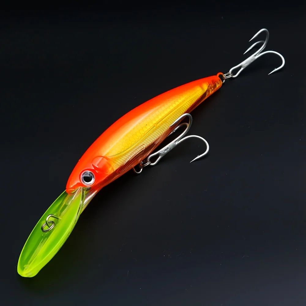 Leurre Minnow pour Pêche en Eau Salée — Orange Jaune, photo 14