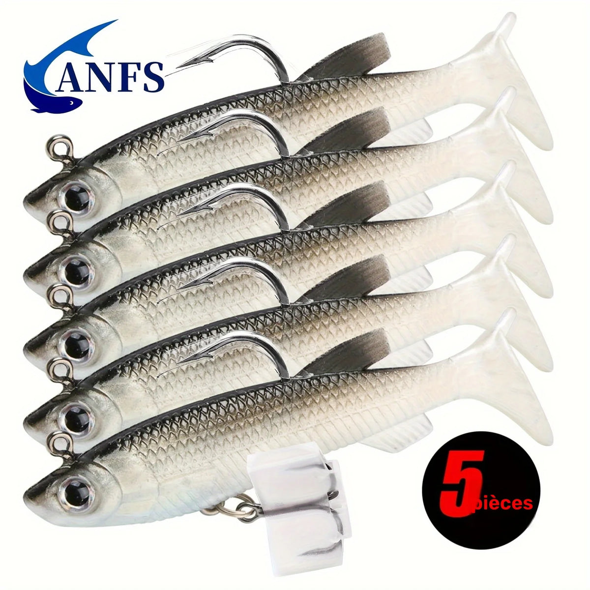 Leurre Souple de Pêche 5 Pièces 8 cm en PVC