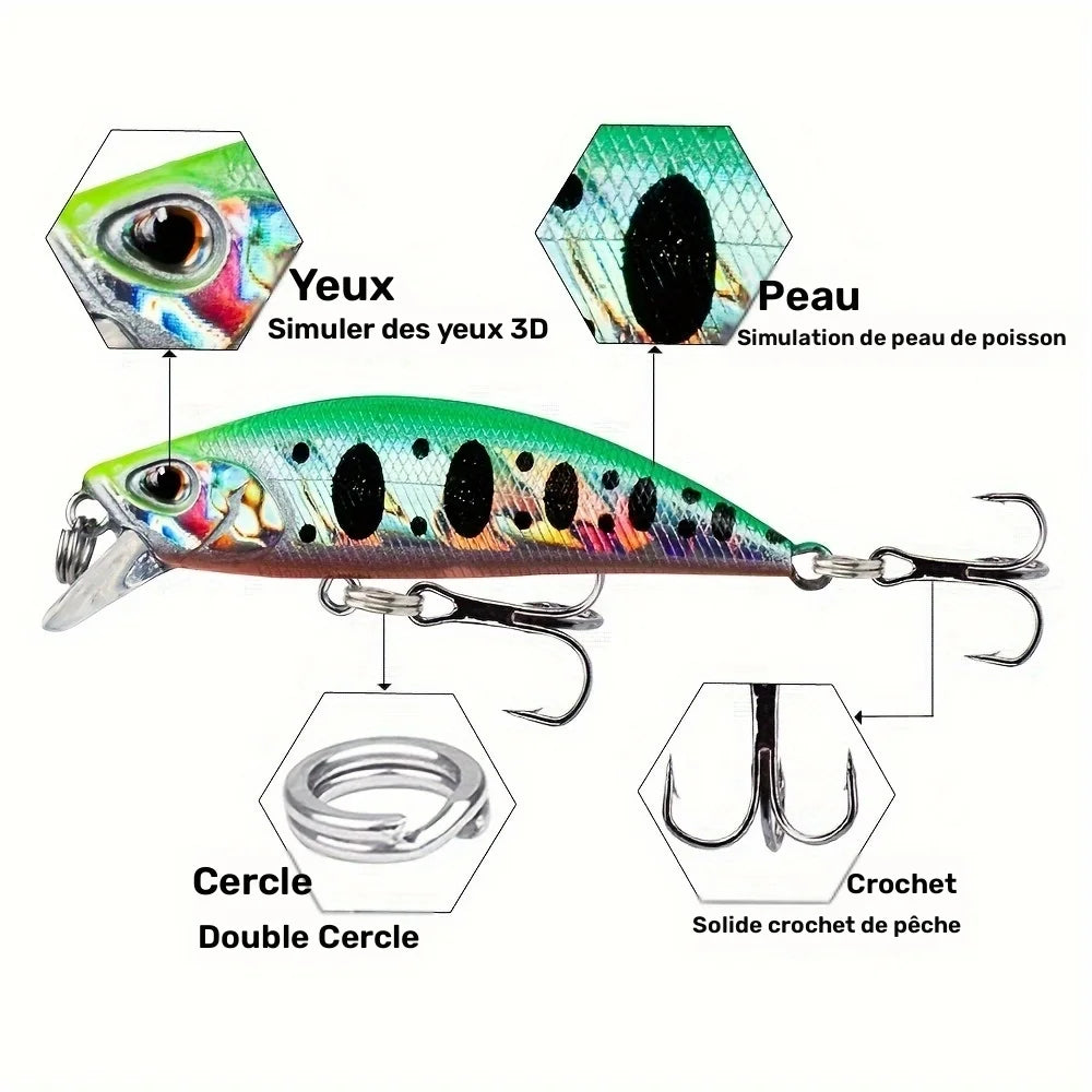 Leurres De Pêche Minnow 5,5 Cm 10 Pièces — photo 6