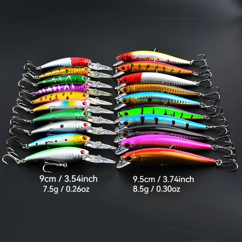 Leurres de Pêche Minnow en Plastique 20 Pièces — Kit 20 Pièces Style C, photo 9