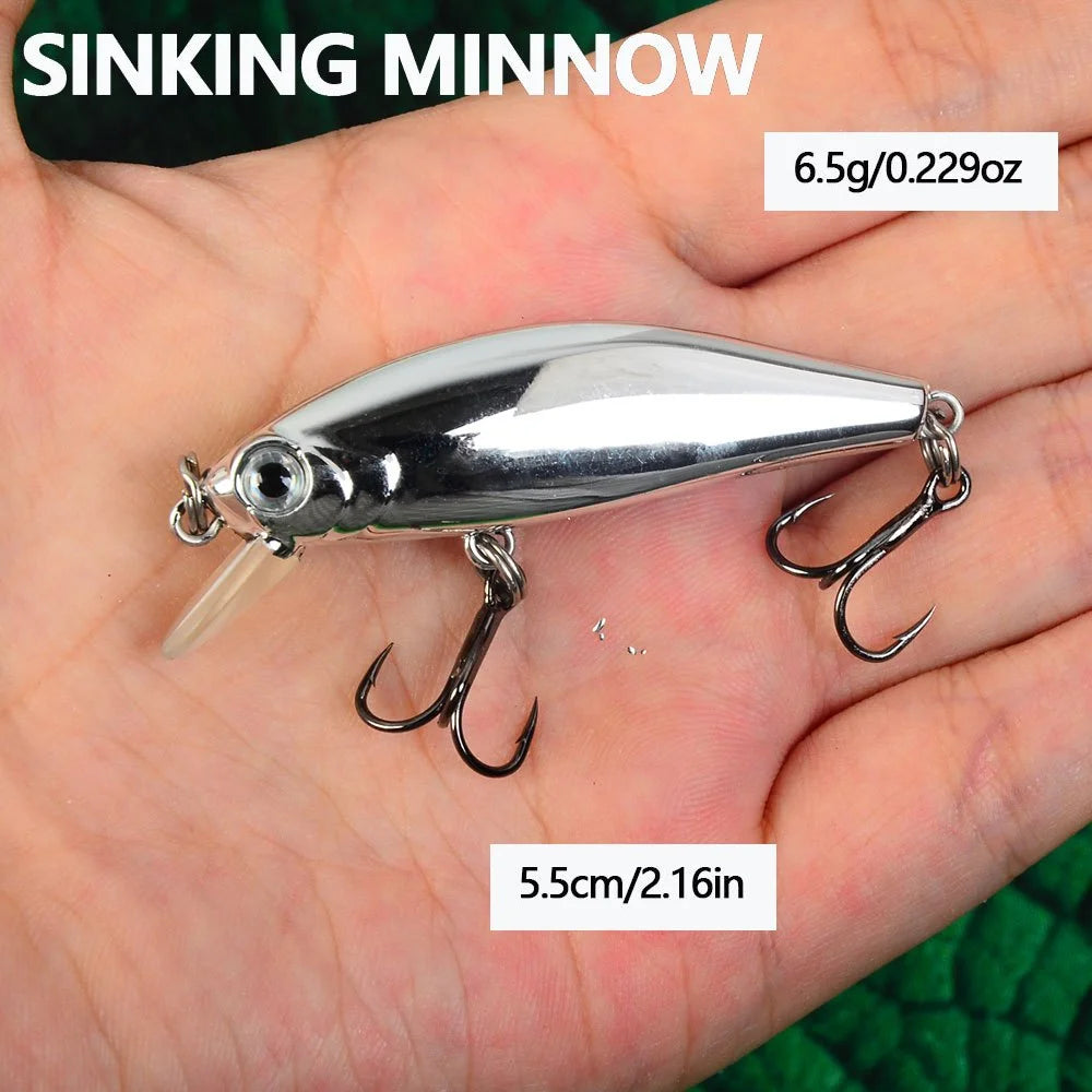 Leurres Minnow Coulants Électroplaqués pour Pêche — photo 5