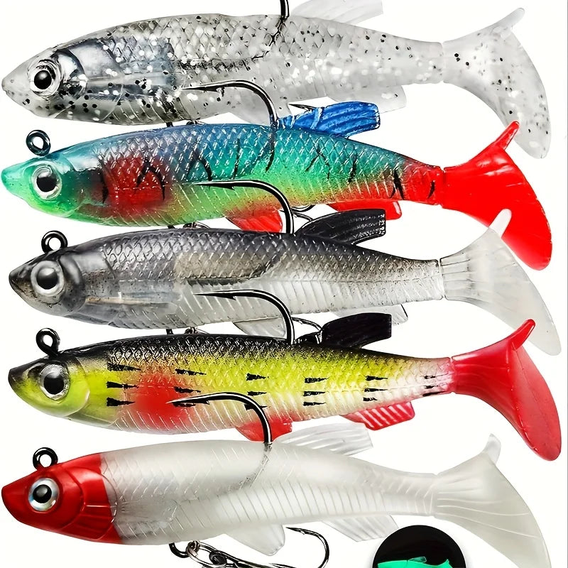 Leurres Souples Colorés avec Hameçon pour Pêche