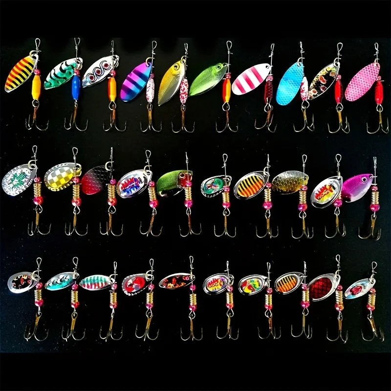 Lot Aléatoire De 30 Leurres De Pêche Scintillants