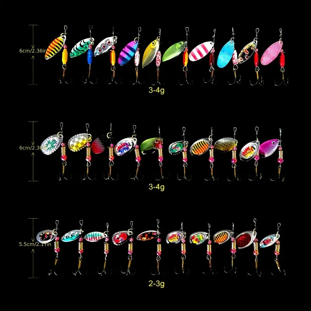 Lot Aléatoire De 30 Leurres De Pêche Scintillants — photo 4