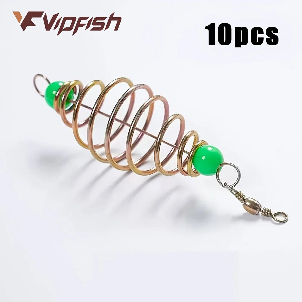 Lot De 10 Cages À Ressort Porte-Appâts En Acier Inoxydable