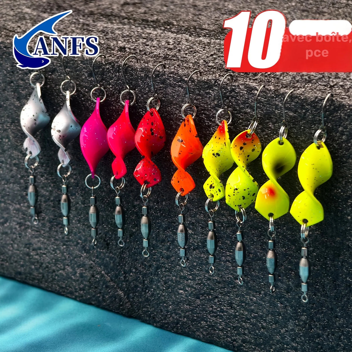 Lot De 10 Cuillères De Pêche En Cuivre Torsadé