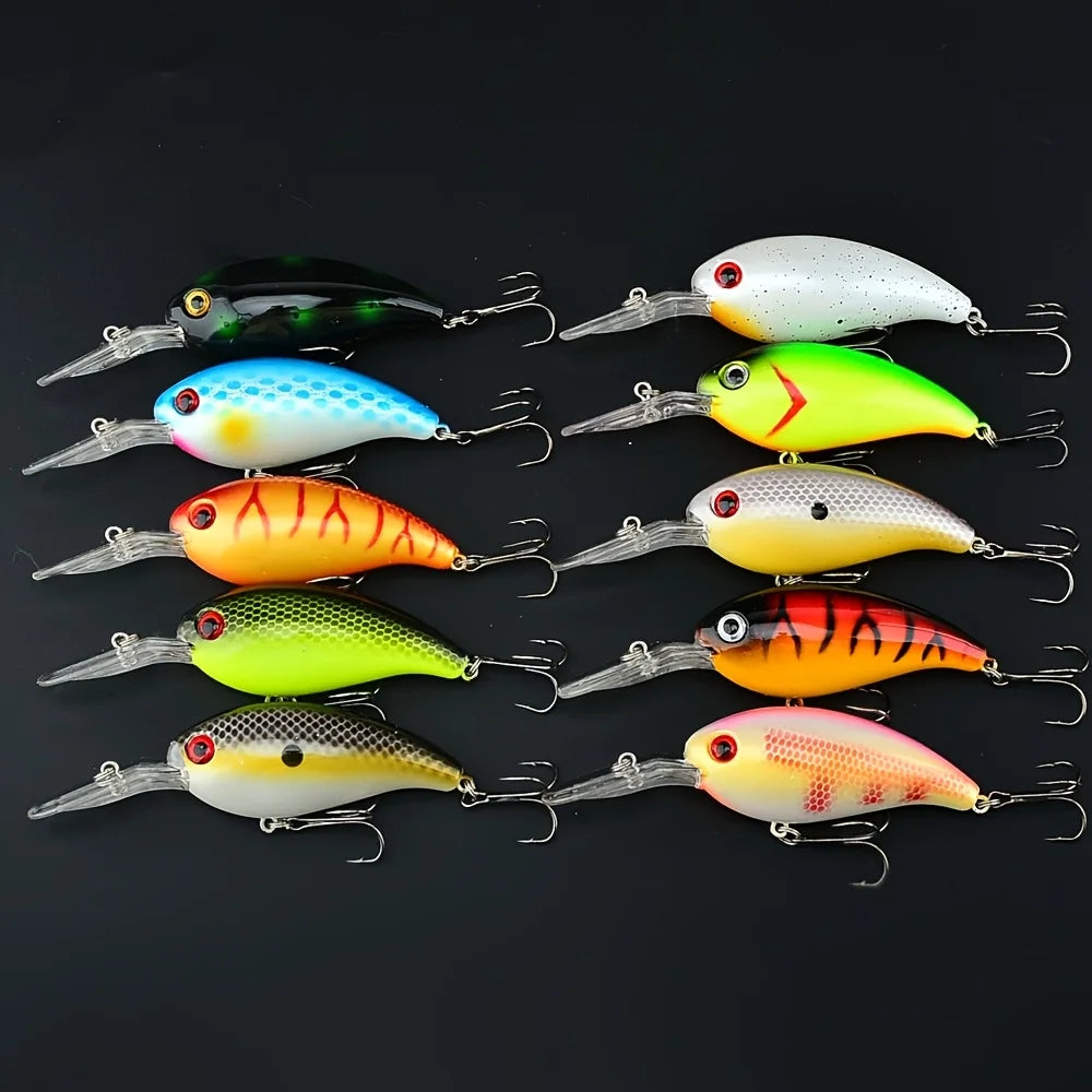 Lot de 10 Leurres Crankbait Premium en ABS