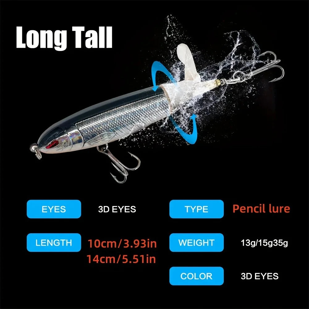 Lot De 10 Leurres De Pêche Popper À Queue Rotative — photo 14