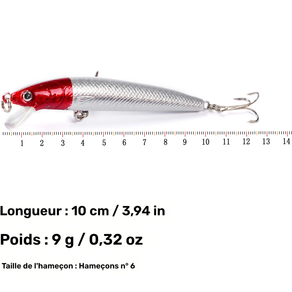 Lot De 10 Leurres Durs Flottants Pour Pêche — photo 4