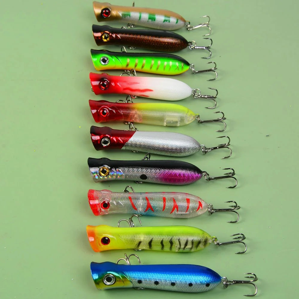 Lot De 10 Leurres Flottants Ondulés Pour Bass