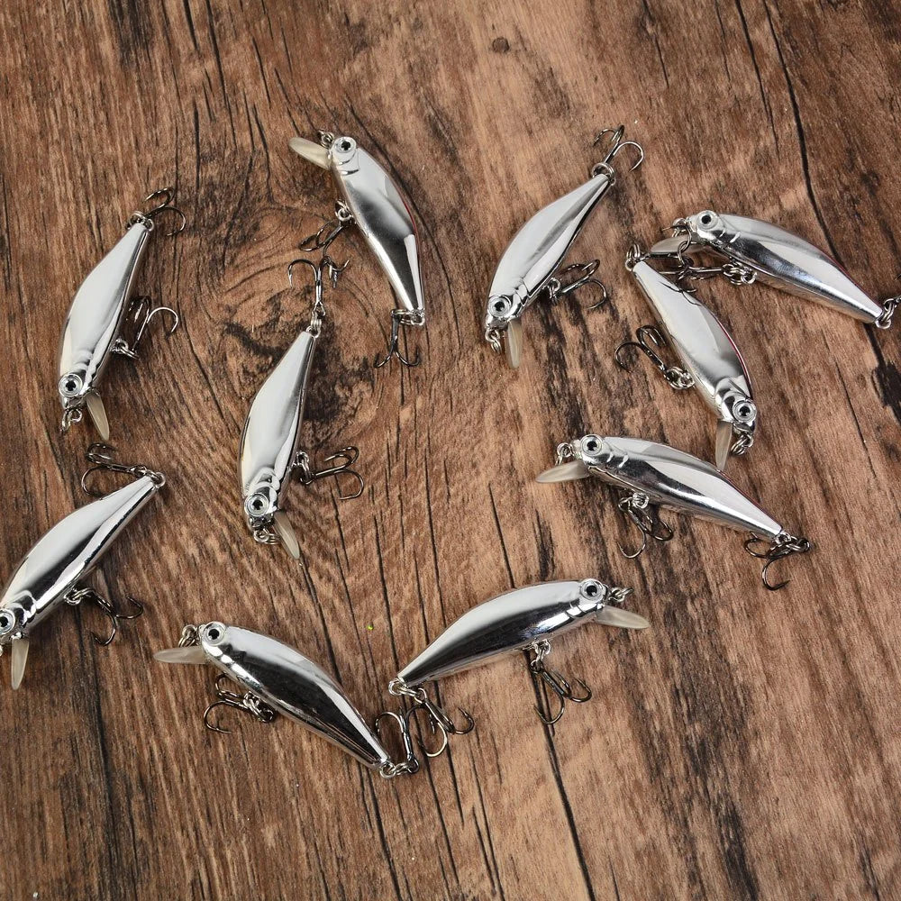 Lot De 10 Leurres Minnow Plongeants Électroplaqués — photo 3