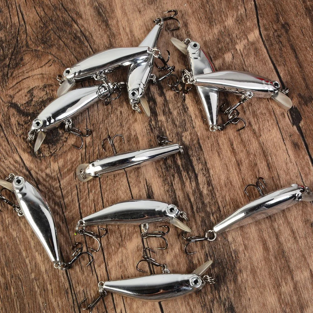 Lot De 10 Leurres Minnow Plongeants Électroplaqués — photo 6