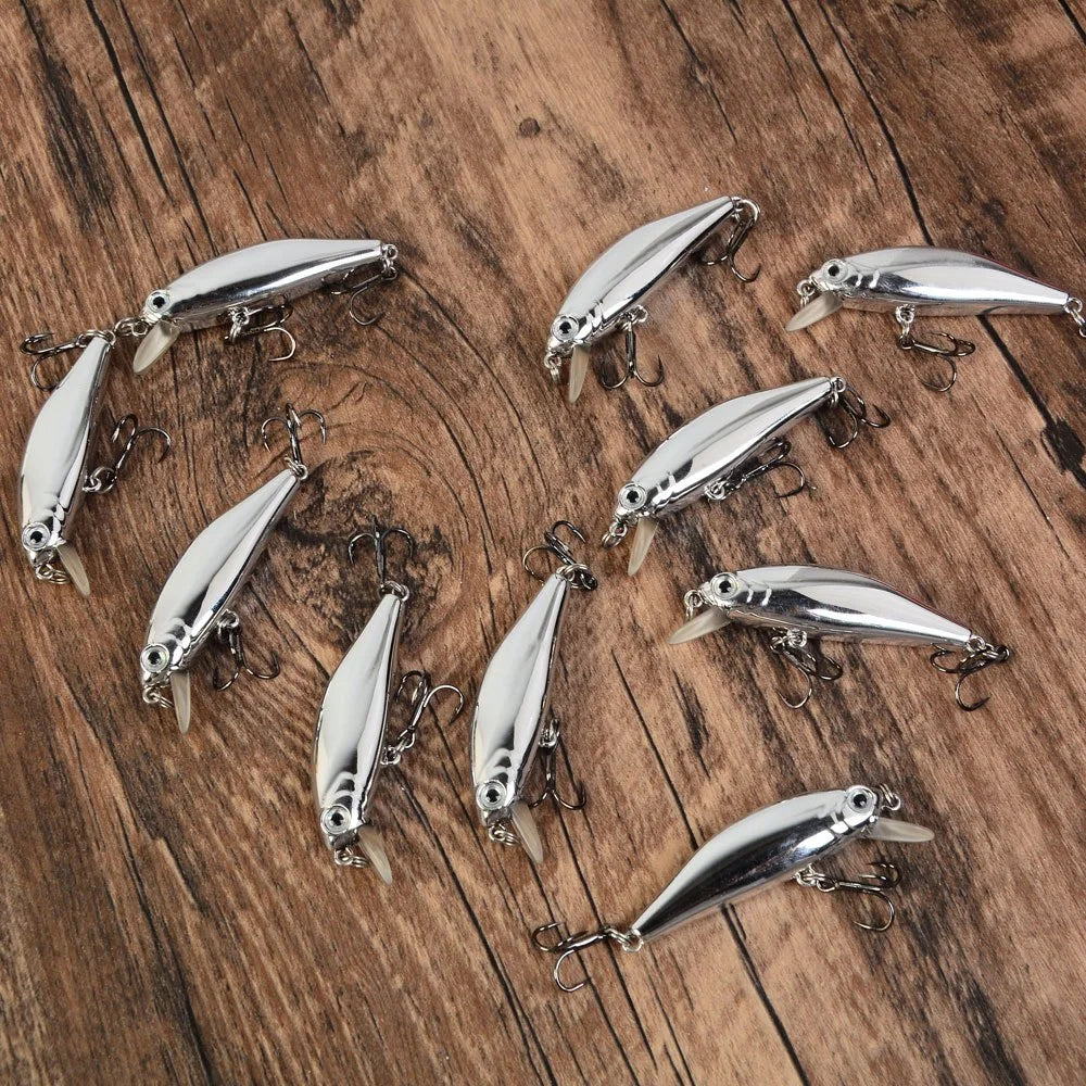 Lot De 10 Leurres Minnow Plongeants Électroplaqués — illustration 3 Image