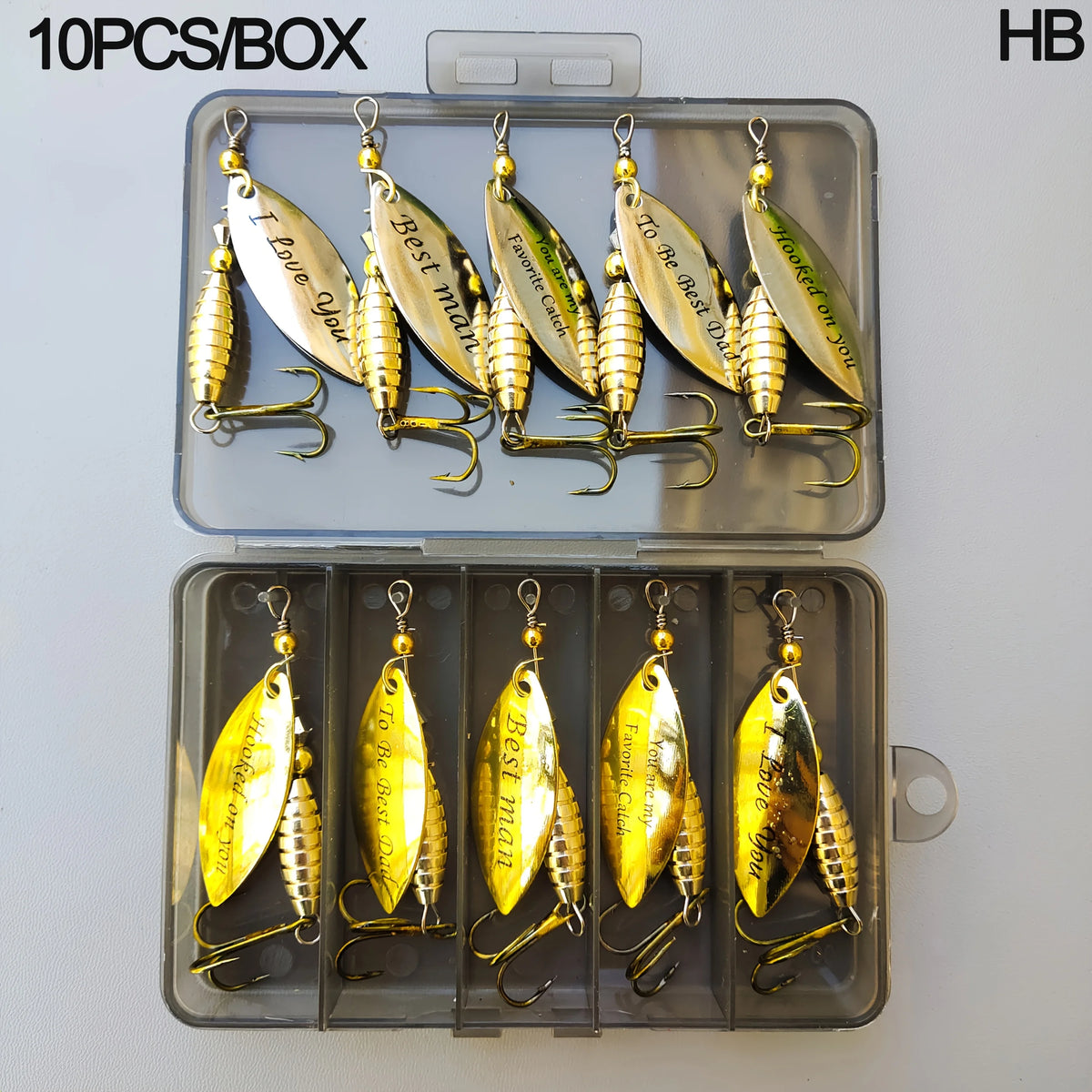 Lot De 10 Leurres Rotatifs En Fer