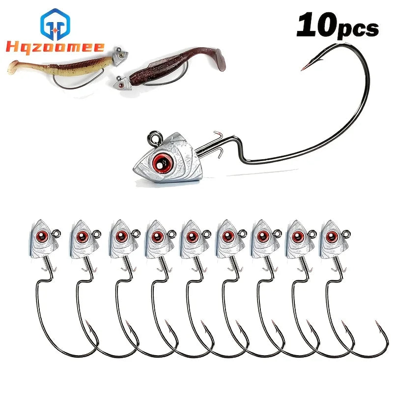 Lot De 10 Têtes Plombées EWG Pour Swimbait