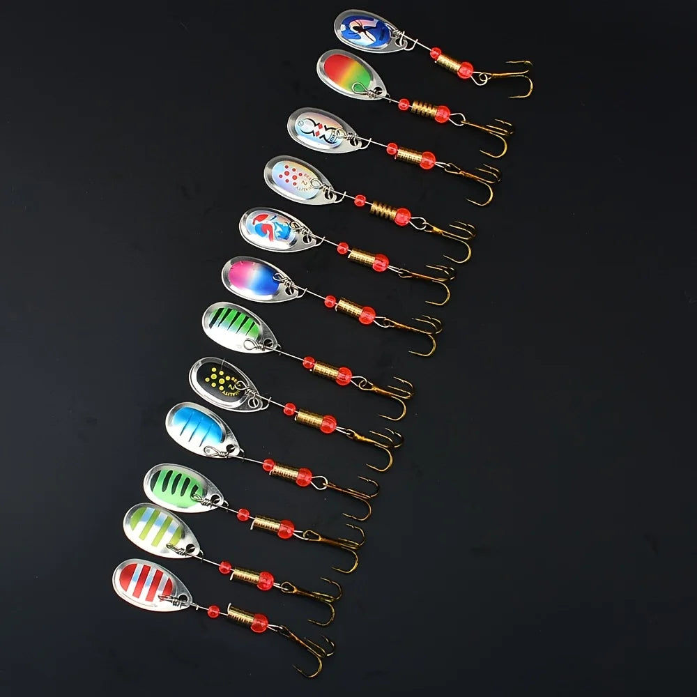 Lot De 12 Leurres Spinner Baits avec Hameçons Triples — photo 3
